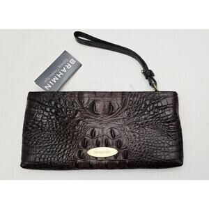 Vinage Brahmin Rosalyn Wristlet Clutch Bag Truffle Brown Melbourne Croc NEW